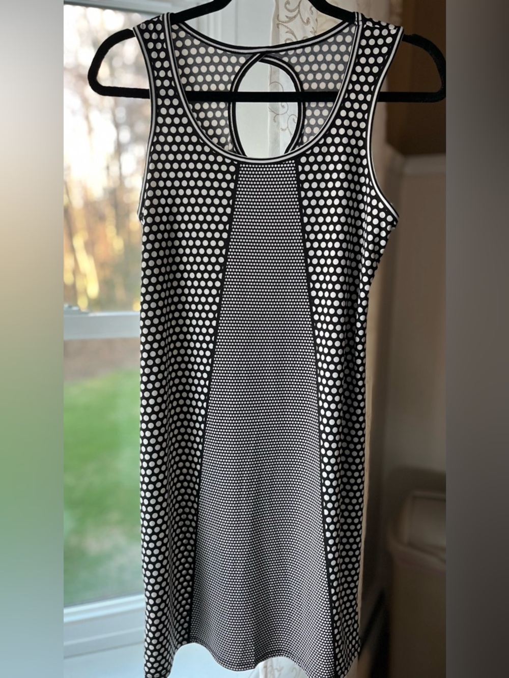 NWT Max Studio Black and White Polka Dot Sleeveless Shift Dress Sz XS